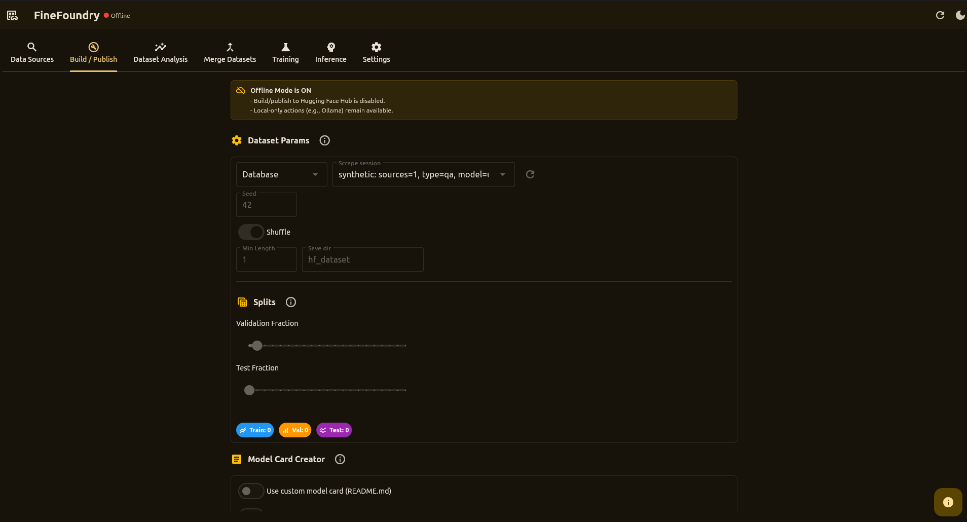 Publish Tab Screenshot