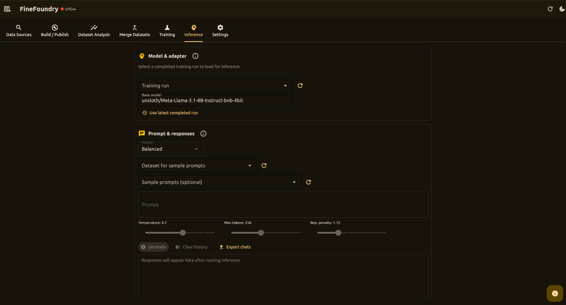 Inference Tab Screenshot